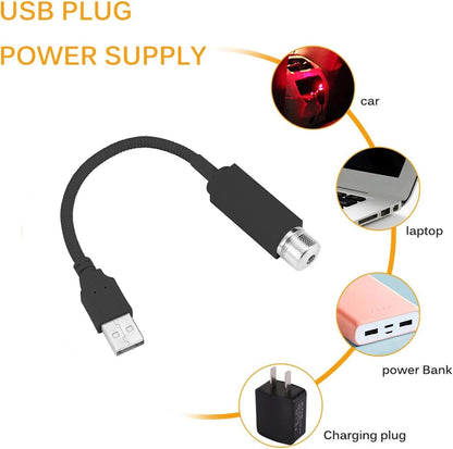 جهاز عرض نجوم ارجواني للسيارة بمنفذ USB من سوكال-ليد، ضوء ليلي قابل للتعديل، اضواء سقف رومانسية للديكور الداخلي